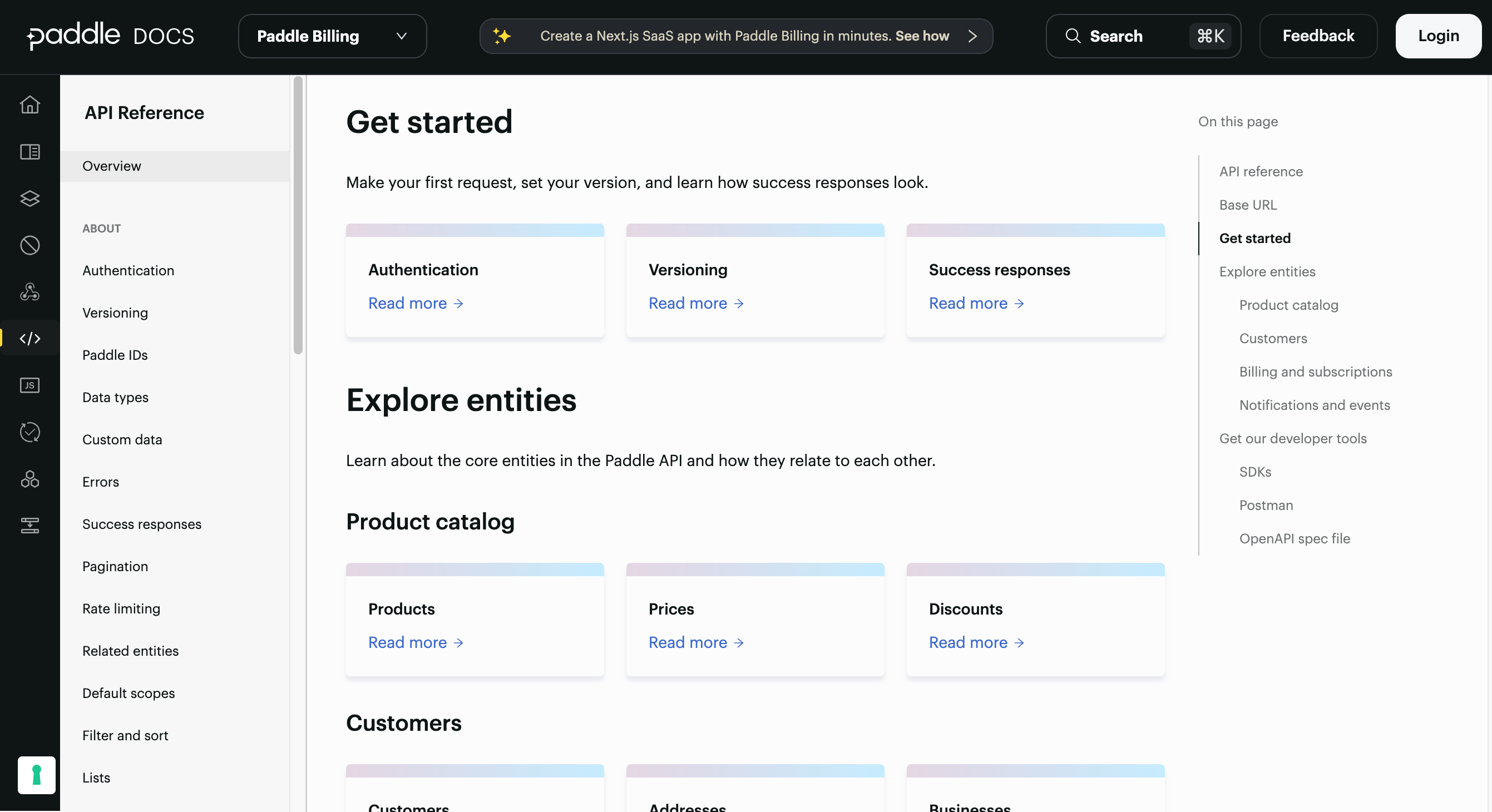 Paddle API Links to resources